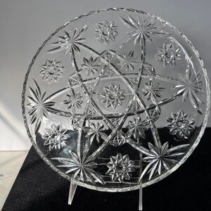 Anchor Hocking Crystal Plate Star Of David Pattern 11" Vintage 1960’s